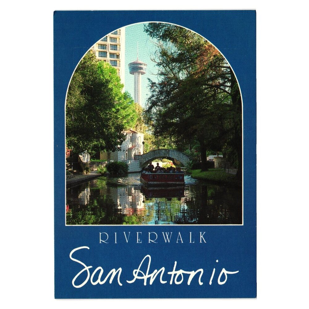 Vintage San Antonio Riverwalk Vintage Postcard Texas Roadside Tourism Vacation